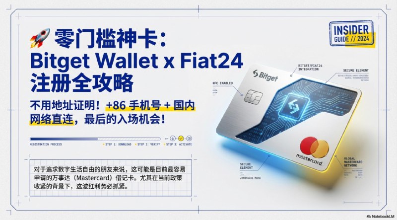 零门槛神卡：Bitget Wallet x Fiat24 注册全攻略 ｜不用地址证明！+86 手机号 + 国内网络，最后的入场机会这份教程，应该是全网最详尽的教程，没有上车的，大家抓紧上车教程链接：